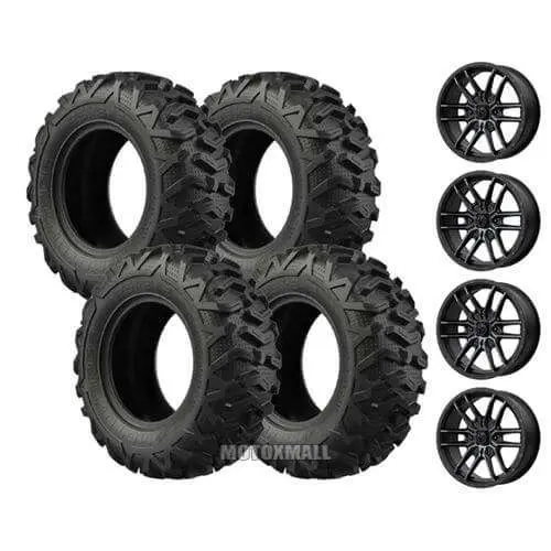 EFX Moto MTC 26x9-14 / 26x11-14 on 4/156 MSA M43 Fang Black Titanium +10mm