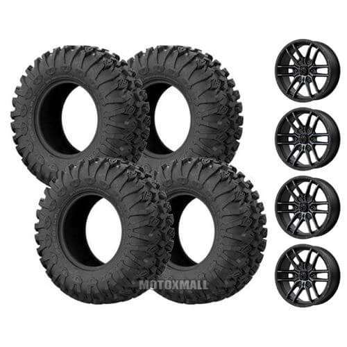 EFX MotoClaw 31x10-15 on 4/137 MSA M43 Fang Black Titanium +10mm