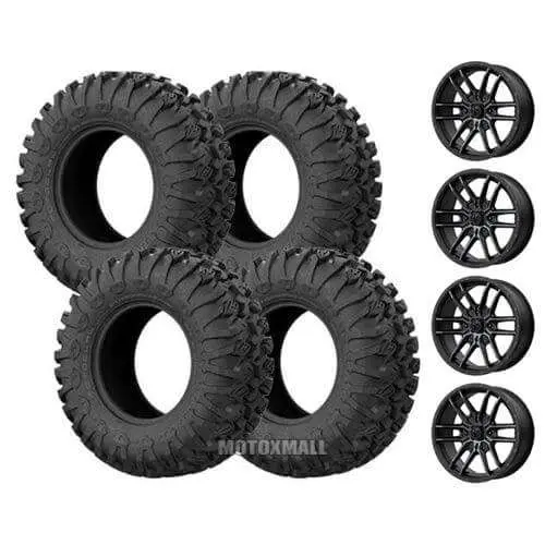 EFX MotoClaw 31x10-15 on 4/137 MSA M43 Fang Black Titanium +10mm