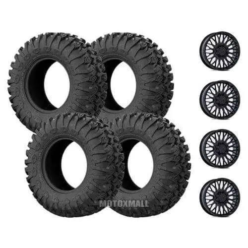 EFX MotoClaw 28x9-15 / 28x11-15 on 4/137-4/156 MSA M50 Clubber Black +10mm