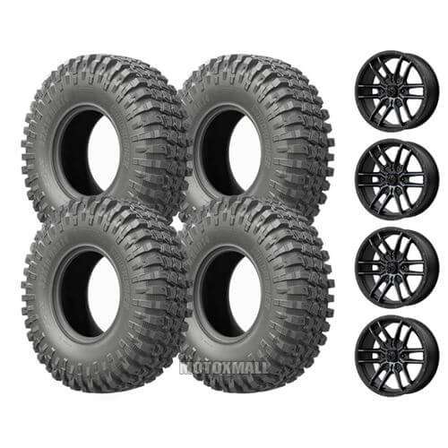 EFX MotoCrusher 33x10-15 on 4/137 MSA M43 Fang Black Titanium +10mm