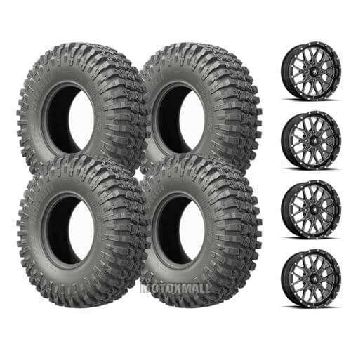 EFX MotoCrusher 40x10-18 on 4/156 MSA M45 Portal Black +0mm