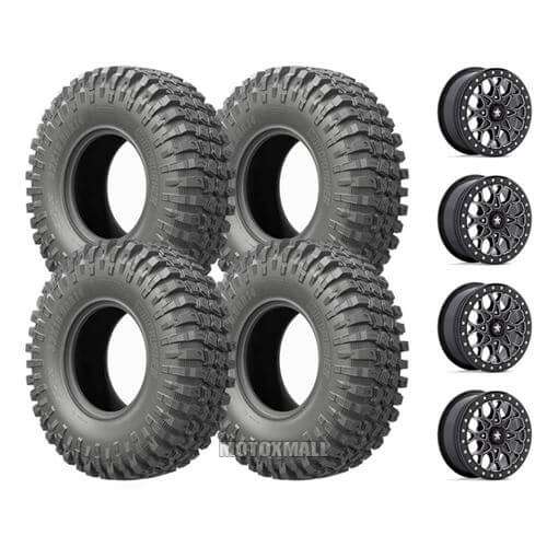 EFX MotoCrusher 32x10-15 on 4/110 MSA M48 Portal Black +38mm