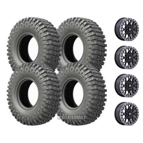 EFX MotoCrusher 33x10-15 on 4/137 MSA M48 Portal Satin Black +38mm