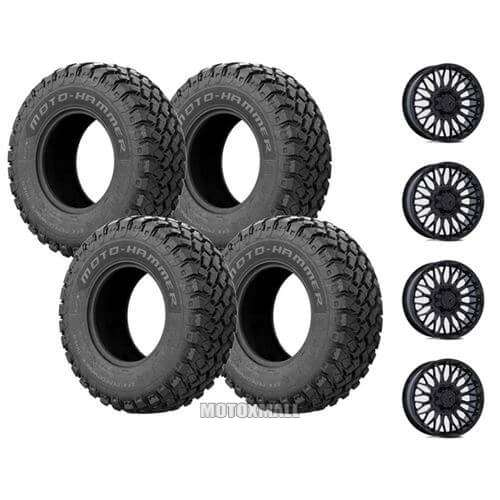 EFX MotoHammer 34x10-20 on 4/137-4/156 MSA M50 Clubber Black +0mm