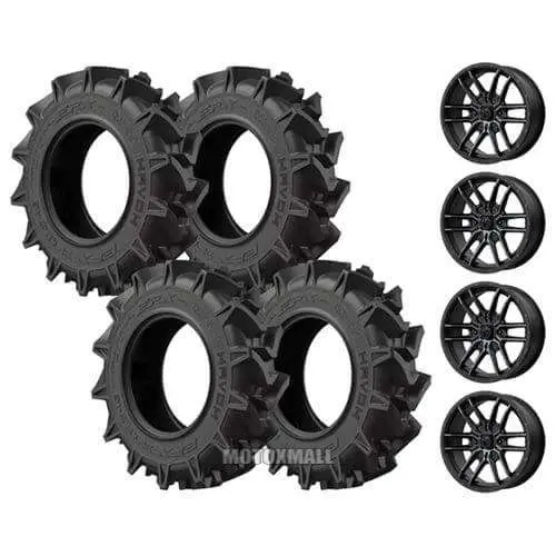 EFX MotoHavok 31x8.5-14 on 4/156 MSA M43 Fang Black Titanium +10mm