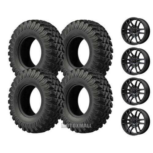 EFX MotoRally 35x10-15 on 4/137 MSA M43 Fang Black Titanium +10mm