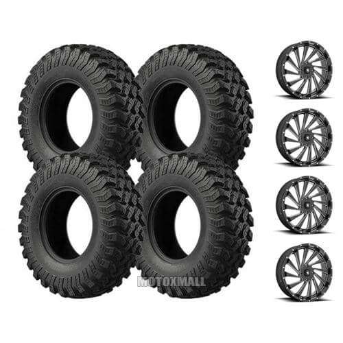 EFX MotoRally 35x10-18 on 4/137 MSA M46 Blade Black +0mm
