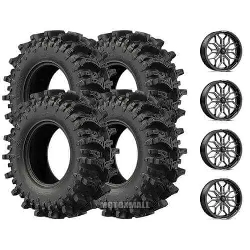 EFX MotoSlayer 33x9.5-22 on 4/156 MSA M47 Sniper Black +10mm