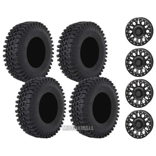 Frontline BDC 33x10-15 on 5x4.5 Frontline 454 Gloss Black 4+3