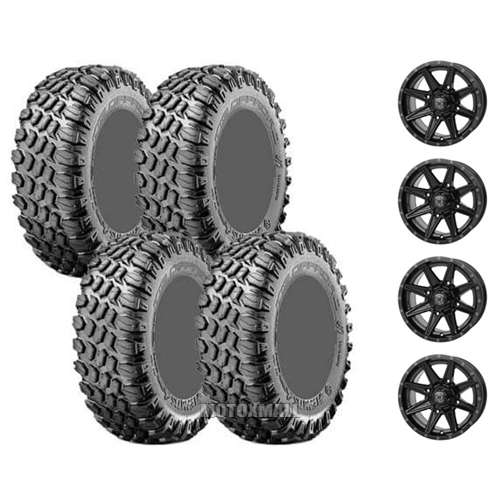 Hercules TIS UT1 28x10-14 on 4/110 Frontline 308 Gloss Black 5+2