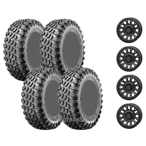 Hercules TIS UT1 33-10-15 on 5x4.5 Frontline 454 Matte Black 4+3