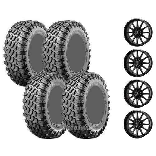Hercules TIS UT1 28x10-14 on 4/110 Frontline 762 Gloss Black 5+2