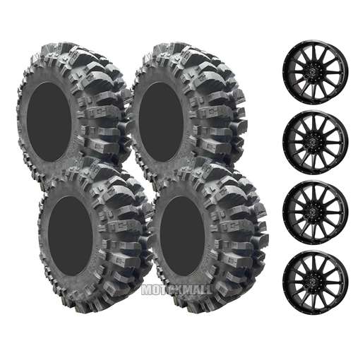Interco Bogger 30x10-15 on 4/137 - 4/156 Frontline 762 Gloss Black 5+2