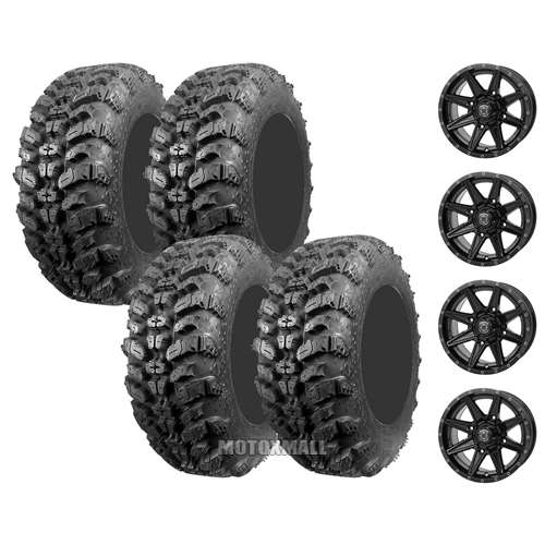 Interco Sniper 920 30x10-14 on 4/110 Frontline 308 Gloss Black 5+2