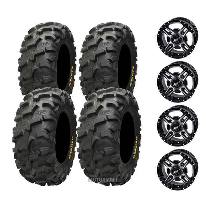 ITP Blackwater Evolution 28x10-12 on 4/137 Tusk Beartooth Machined/Black 5+2