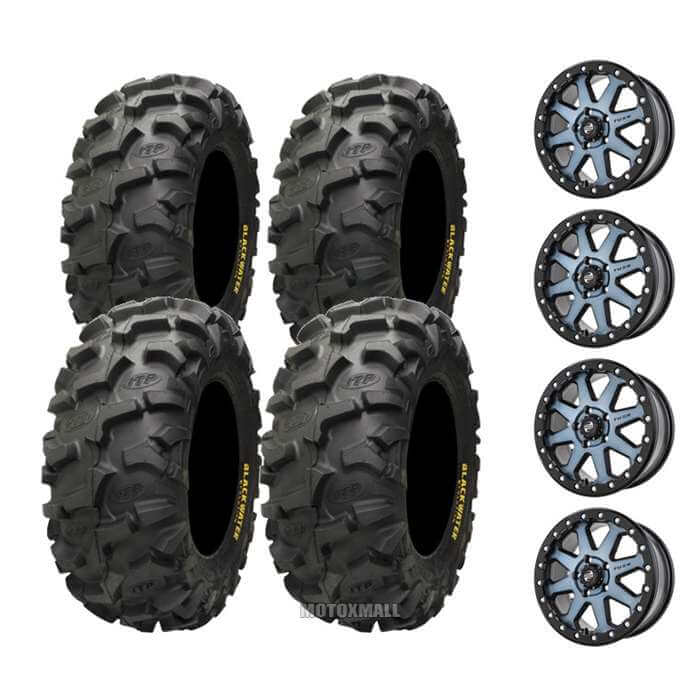 ITP Blackwater Evolution 30x10-14 on 4/110 Tusk Uinta Beadlock Gunmetal/Black 5+2