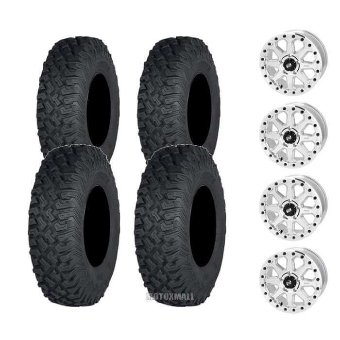 ITP Coyote 35x10-15 on 5/4.5 Tusk Uinta Beadlock Polished 6+1