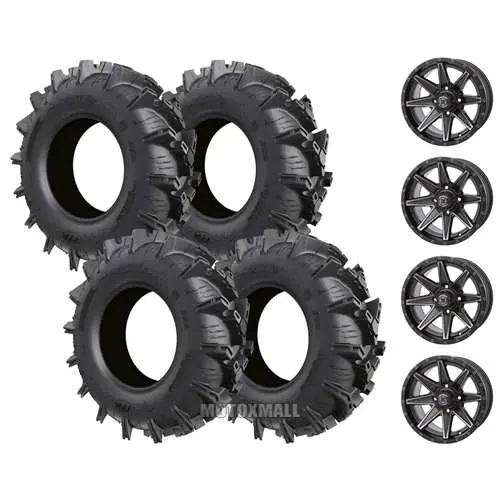ITP Cryptid 30x9-14 on 4/110 Frontline 308 Matte Black 5+2