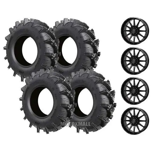 ITP Cryptid 30x9-14 on 4/110 Frontline 762 Gloss Black 5+2