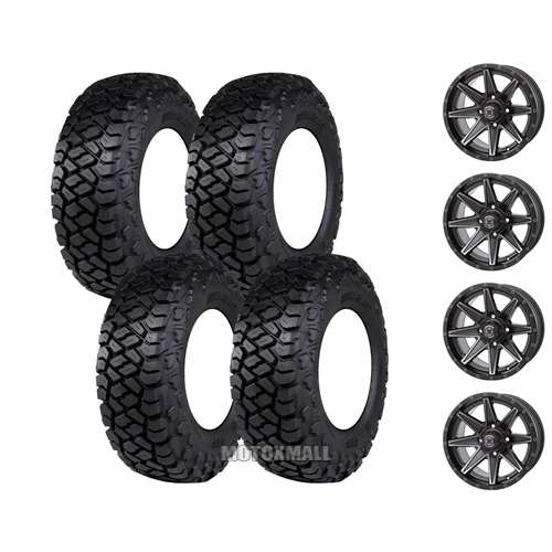 ITP Intersect 30x10-14 on 4/110 Frontline 308 Matte Black 5+2