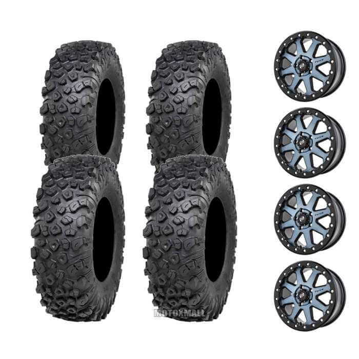 ITP Kinetic 30x10-14 on 4/110 Tusk Uinta Beadlock Gunmetal/Black 5+2