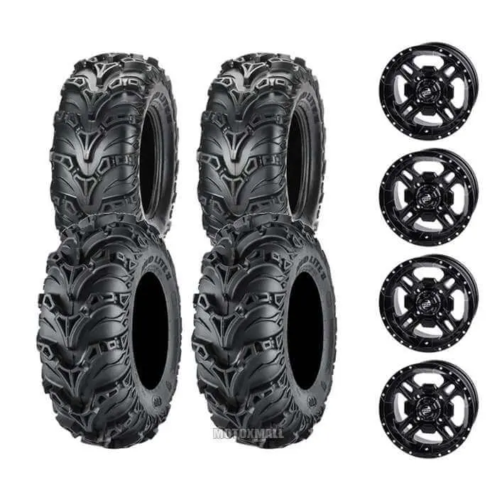 ITP Mud Lite II 25x8-12 / 25x10-12 on 4/137 Tusk Beartooth Matte Black 5+2