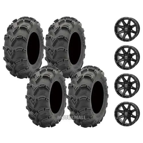 ITP Mud Lite XXL 30x10-14 on 4/110 Frontline 308 Gloss Black 5+2