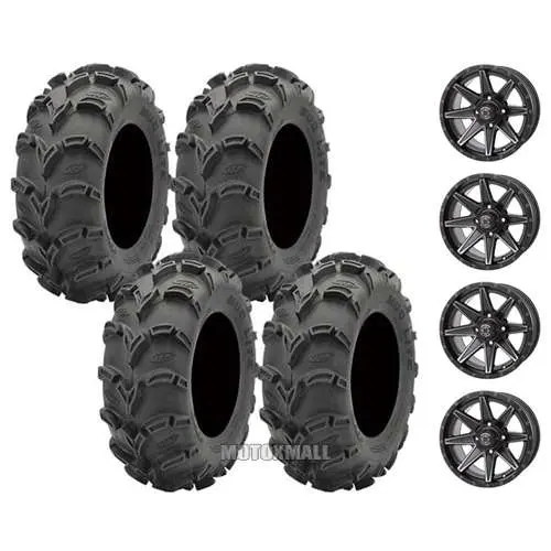 ITP Mud Lite XL 27x10-14 on 4/137 Frontline 308 Matte Black 5+2