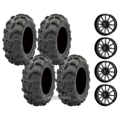 ITP Mud Lite XL 27x10-14 on 4/110 Frontline 762 Dark Tint 5+2