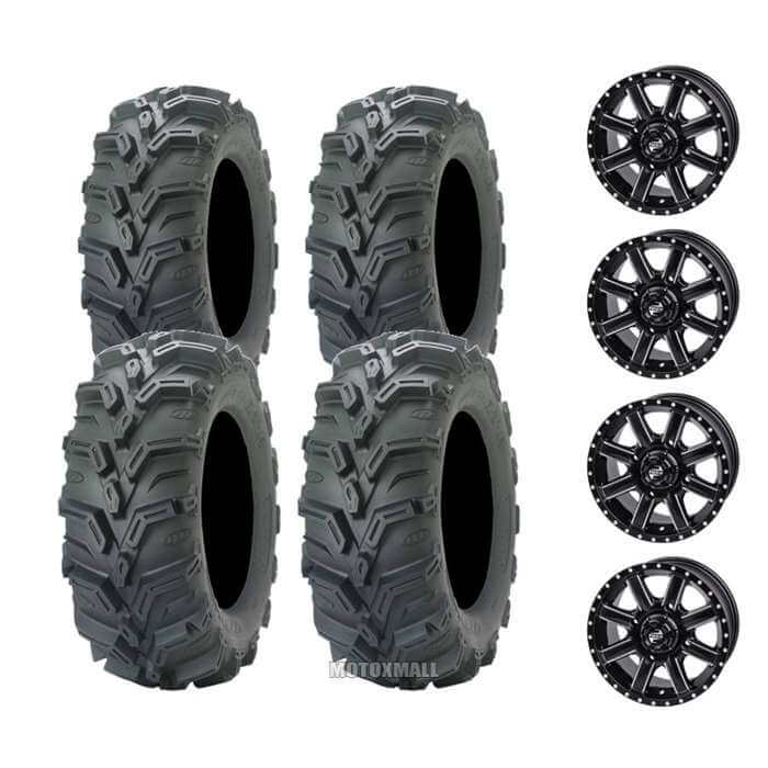 ITP Mud Lite XTR Radial 27x9-12 / 27x11-12 on 4/137 Tusk Cascade Machined/Black 5+2