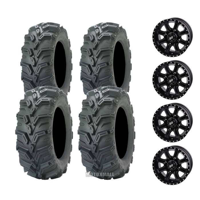 ITP Mud Lite XTR Radial 27x9-12 / 27x11-12 on 4/137 Tusk Cascade Matte Black 5+2