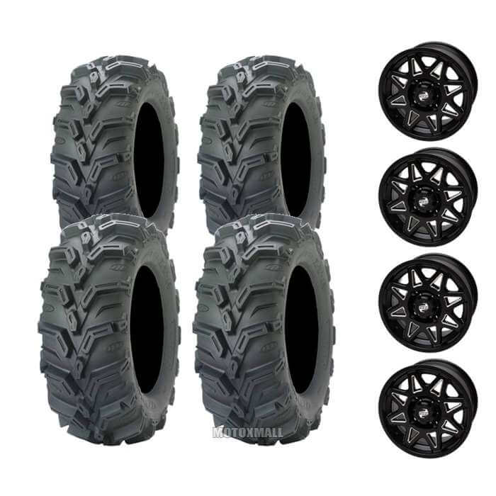 ITP Mud Lite XTR Radial 27x9-14 / 27x11-14 on 4/110 Tusk Tintic Milled/Black 5+2