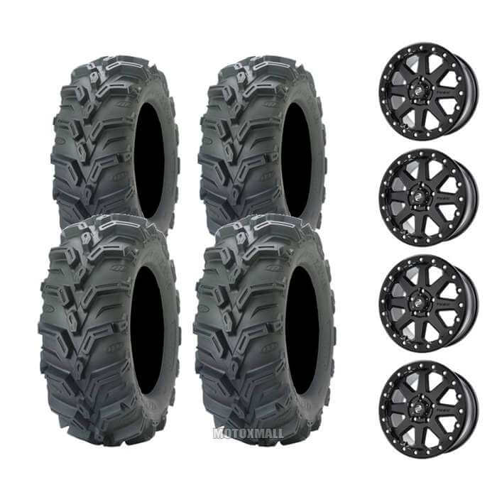 ITP Mud Lite XTR Radial 27x9-14 / 27x11-14 on 4/137 Tusk Uinta Beadlock Matte Black 5+2