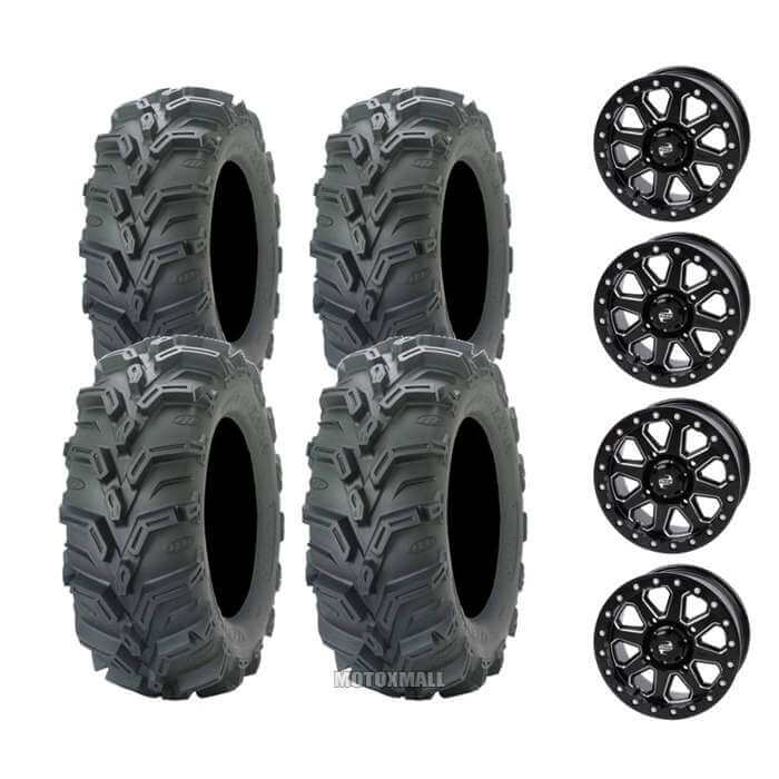 ITP Mud Lite XTR Radial 27x9-14 / 27x11-14 on 4/137 Tusk Uinta Beadlock Milled/Black 5+2