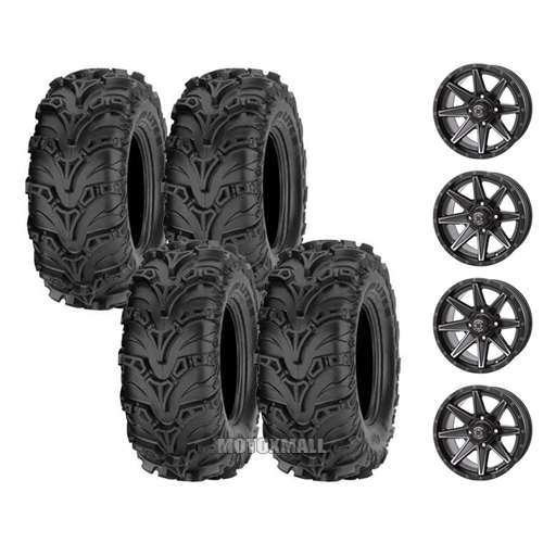 ITP Mud Lite II 28x9-14 on 4/110 Frontline 308 Matte Black 5+2