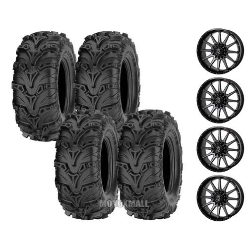 ITP Mud Lite II 28x9-14 on 4/110 Frontline 762 Dark Tint 5+2