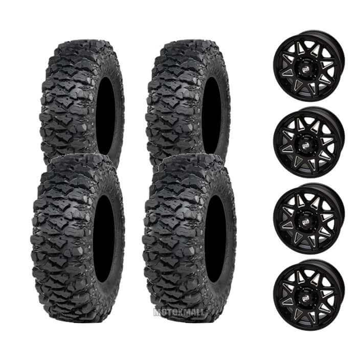ITP Savage XT 30x10-15 on 4/110 Tusk Tintic Milled/Black 5+2