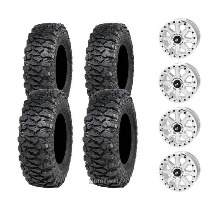 ITP Savage XT HARC 32x10-15 on 5/4.5 Tusk Uinta Beadlock Polished 6+1