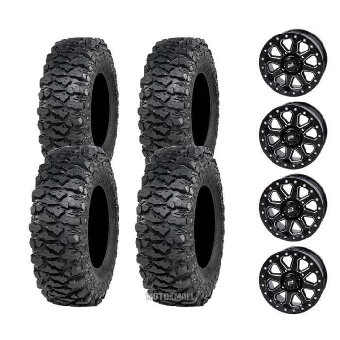 ITP Savage XT 30x10-15 on 4/137 Tusk Uinta Beadlock Milled/Black 6+1