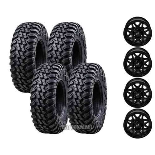 Tusk Aramid Terrabite 30x10-14 on 4/110 Tusk Tintic Matte Black 5+2