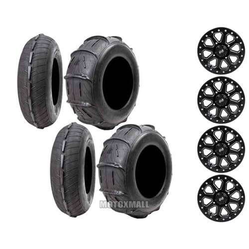 Tusk Sand Lite 28x10-14 / 28x12-14 on 4/110 Tusk Uinta Black Milled 5+2