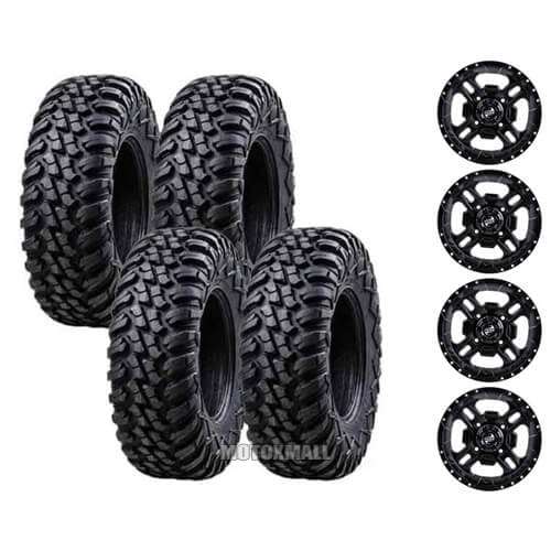 Tusk Terrabite 25x8-12 / 25x10-12 on 4/137 Tusk Beartooth Black 5+2