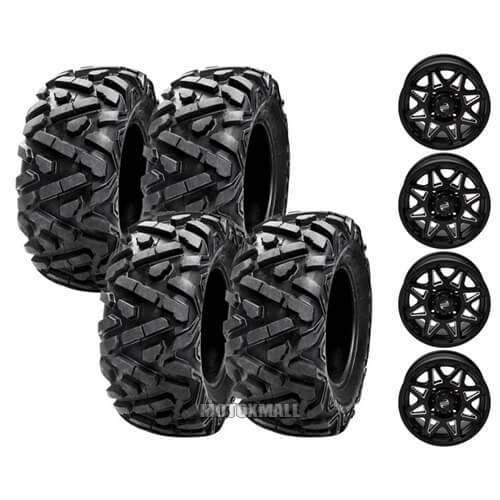 Tusk Trilobite HD 27x9-14 / 27x11-14 on 4/115 Tusk Tintic Black Milled 5+2